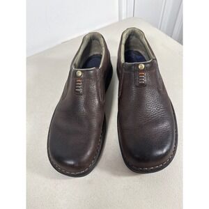 Merrell World Legend Mens Dark Brown Pebbled Leather Slip On Loafers Shoes 10.5